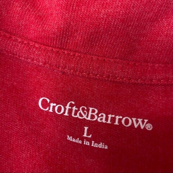 Croft & Barrow Red 1/4 Zip Mens Pullover Sweater L - Picture 3 of 7